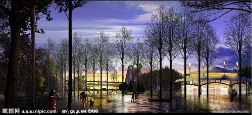 广场夜景景观效果图精品图片